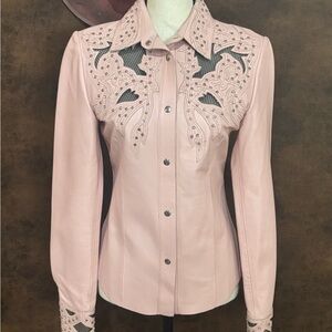 Kippys Coronado leather shirt with Swarovski crystals